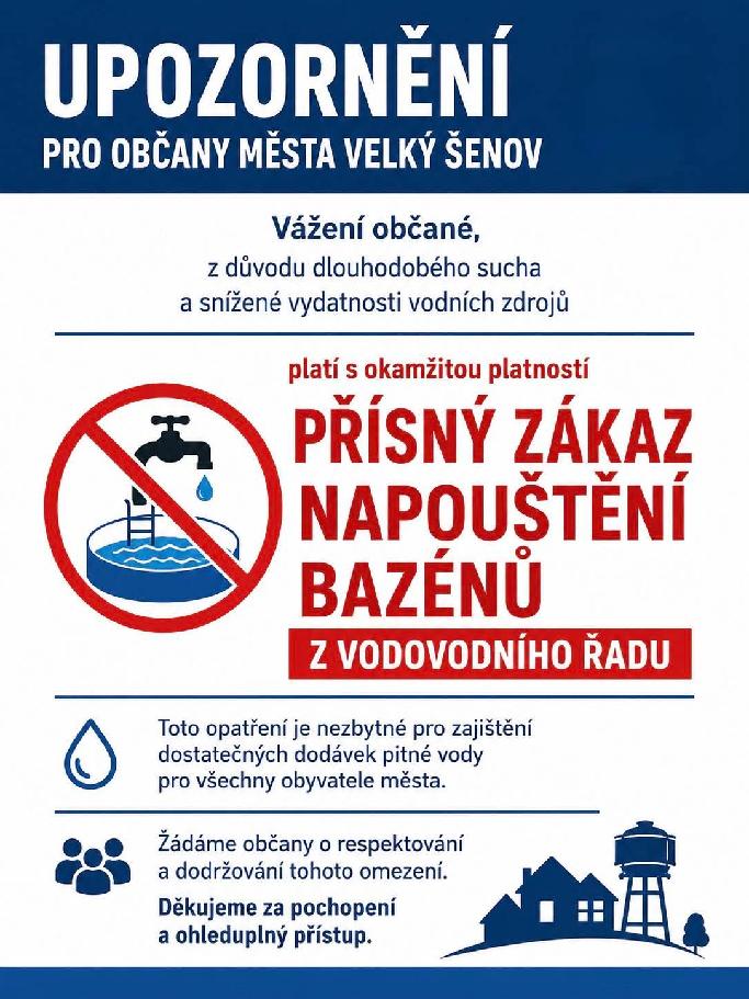 Zákaz napouštění bazénů